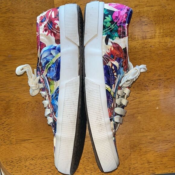 EXCELLENT CONDITION WOMEN’S SIZE 8 SUPERGA LACE-UP FLORAL SHOES - Picture 6 of 8